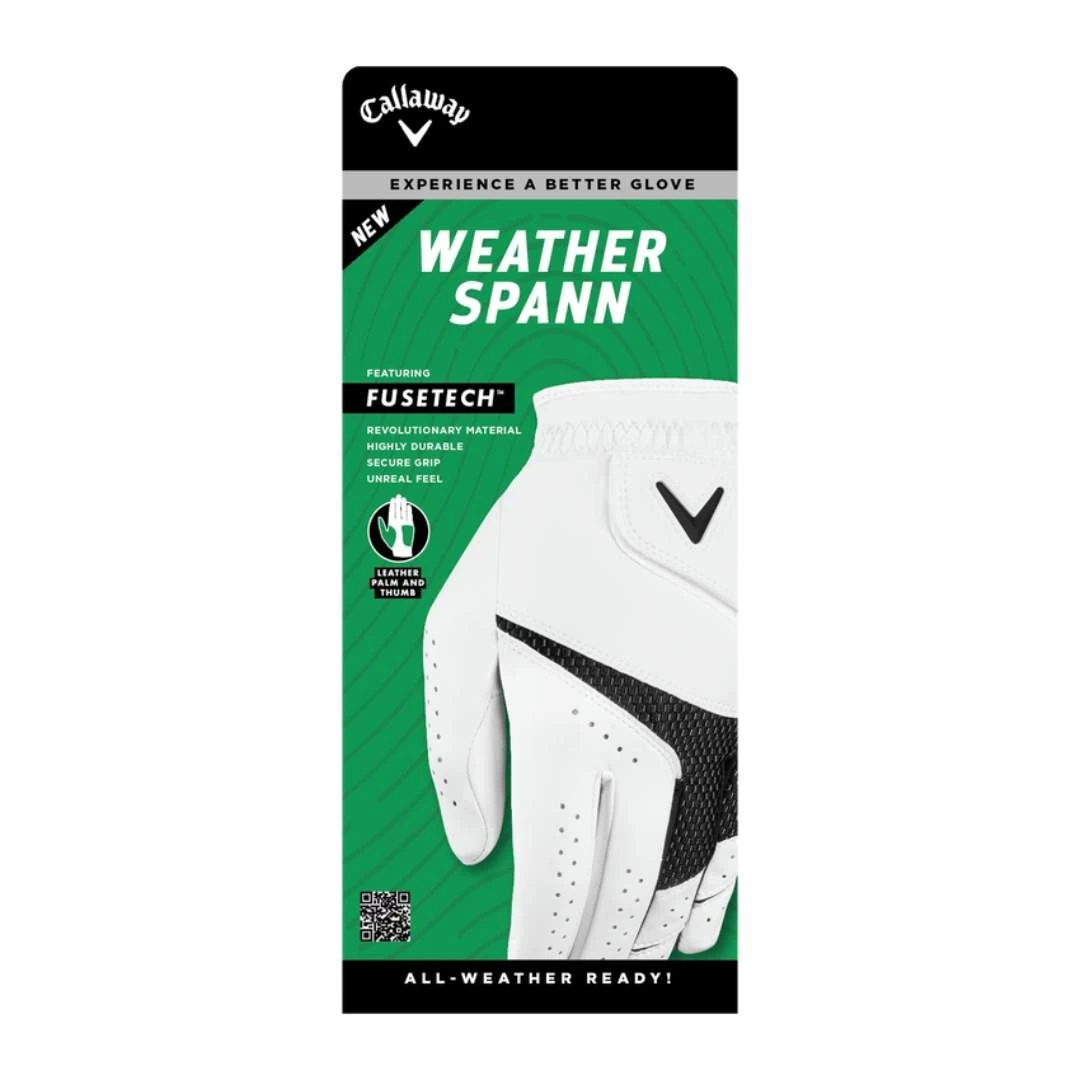 Callaway Men's Weather Spann Golf Glove - Left Hand Regular 4 Callaway Men's Weather Spann Golf Glove - Left Hand Regular - Image 2