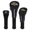 Team Effort NFL Baltimore Ravens Set Of 3 Headcovers -Golfmagic Store nfl baltimore ravens set of 3