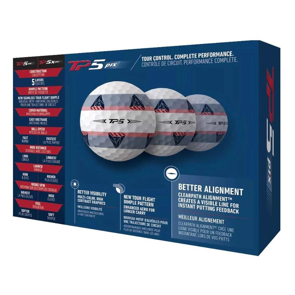 TaylorMade TP5 PIX USA Golf Balls 5 TaylorMade TP5 PIX USA Golf Balls - Image 3